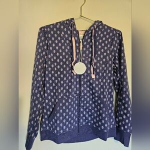 Lacey Chabert Collection Blue and Gray Top